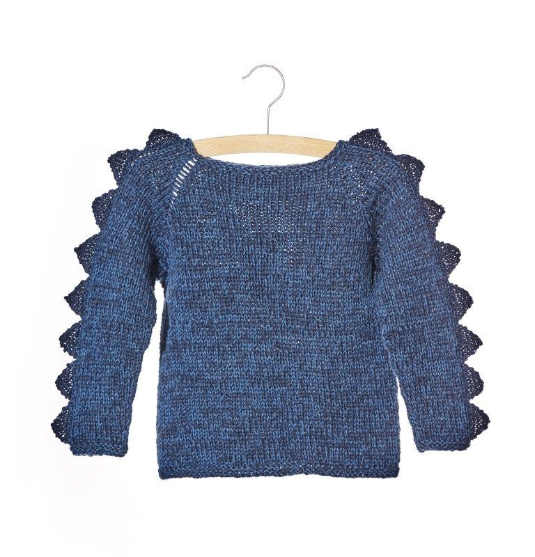 Dinosaur Sweater (barn) af Spektakelstrik, strikkeopskrift